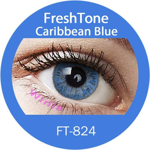 عدسات تجميلية FreshTone® ثلاثية الألوان باللون الأزرق الكاريبي