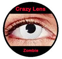 FreshTone® halloween crazy cosmetic contact lens - white out zombie