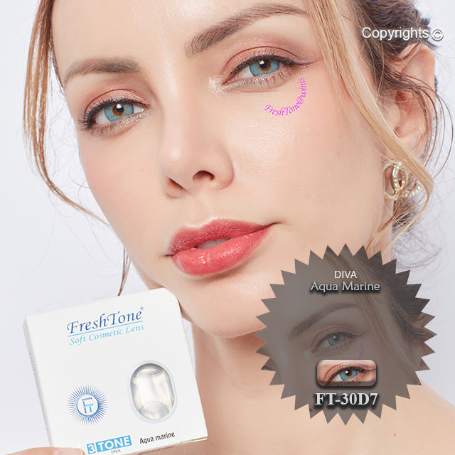 FreshTone® aqua marine colour cosmetic contacts
