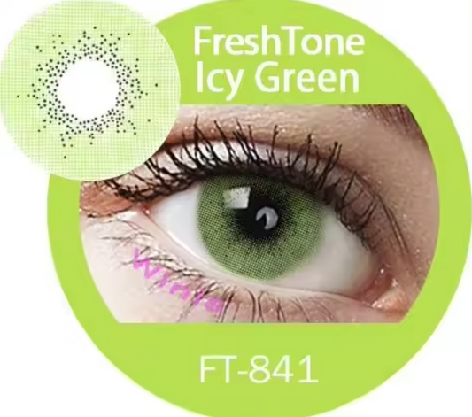 FreshTone® Icy green plano eye contacts