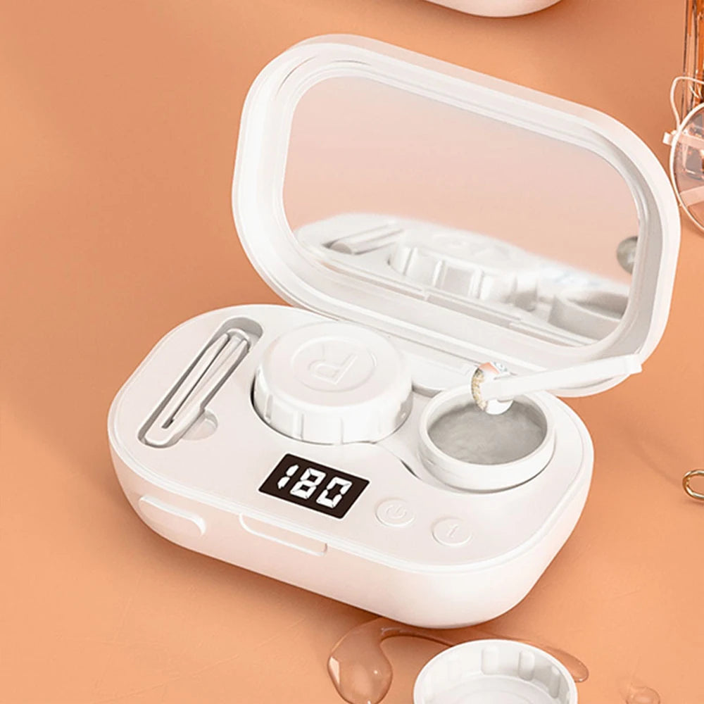 Rechargeable Ultrasonic Contact Lens Cleaning Kit - 58000Hz High Frequency