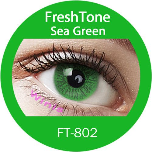 عدسات تجميلية FreshTone® باللون الأخضر البحري الطبيعي 