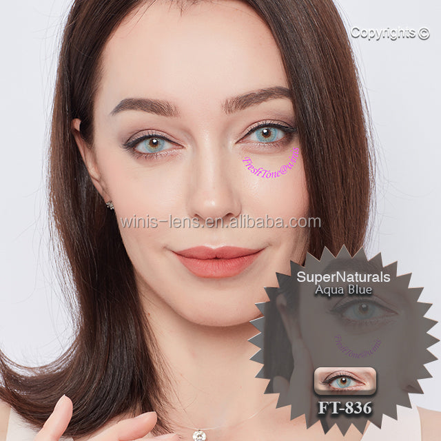 FreshTone® cosmetic colored contact lenses - Mesmerizing aqua blue color